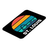 St. Louis Arch Retro Sunset Cityscape Foto Magnet (Linke Seite)