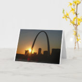 St. Louis Arch Sunset Karte (Gelbe Blume)