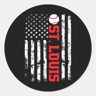 St. Louis Baseball USA-Flagge  Runder Aufkleber