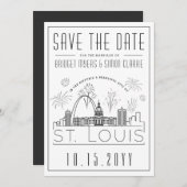St. Louis City Save the Date | mit Fireworks Einladung (Vorne/Hinten)