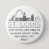 St. Louis City Skyline | Benutzerdefinierter Sloga Button (Vorderseite)