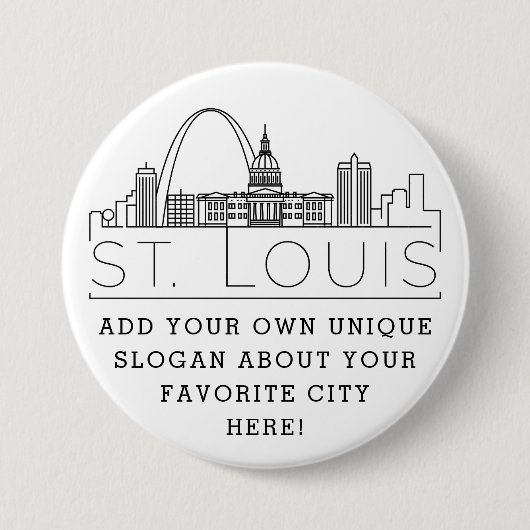 St. Louis City Skyline | Benutzerdefinierter Sloga Button (Vorderseite)