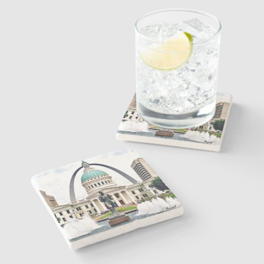 St. Louis, Courthouse, Arch, Saint-Louis Untersetz Steinuntersetzer (Seitenansicht)