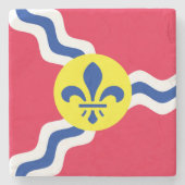 St. Louis, Flag, Saint-Louis-Marmor-Untersetzer Steinuntersetzer (Vorderseite)
