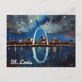 St Louis Gateway Arch City Art Postkarte
