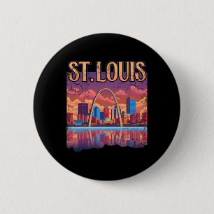 St Louis Gateway Arch Missouri City Skyline Button