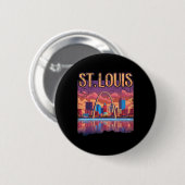 St Louis Gateway Arch Missouri City Skyline Button (Vorne & Hinten)