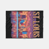 St Louis Gateway Arch Missouri City Skyline Fleecedecke (Vorderseite (Horizontal))