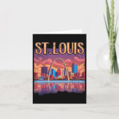 St Louis Gateway Arch Missouri City Skyline Karte (Vorderseite)