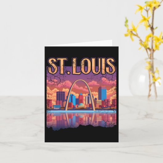 St Louis Gateway Arch Missouri City Skyline Karte (Gelbe Blume)