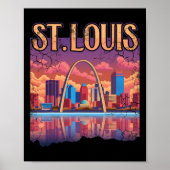 St Louis Gateway Arch Missouri City Skyline Poster (Vorne)