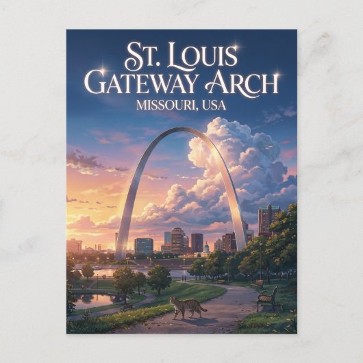 St. Louis Gateway Arch Missouri Postkarte (Vorderseite)