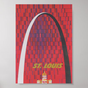 St. Louis Gateway Arch Retro Vintage Travel Poster