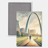 St Louis Gateway Arch Travel Magnet (Vorderseite/Rückseite)