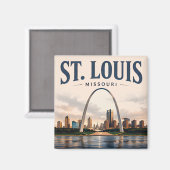 St. Louis Gateway-Silhouette Magnet (Vorderseite/Rückseite)