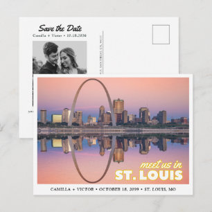 St. Louis Hochzeit Save-the-Date Retro-Postkarte Postkarte