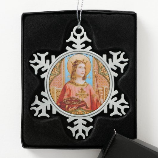 St. Louis IX der König (BK 004) Schneeflocken Zinn-Ornament (Box)