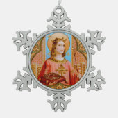 St. Louis IX der König (BK 004) Schneeflocken Zinn-Ornament (Vorderseite)