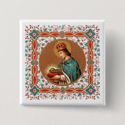 St. Louis IX mit Rinceau Border (BK 065) Button (Vorderseite)