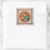 St. Louis IX mit Rinceau Border (BK 065) Quadratischer Aufkleber (Tasche)