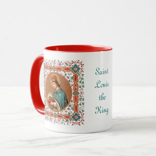 St. Louis IX mit Rinceau Border (BK 065) Tasse (Vorderseite Links)