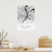 St. Louis Map - Missouri - City Map Poster (Küche)
