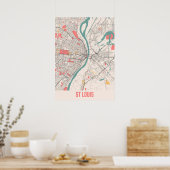 St Louis - Missouri Chalk City Map Poster (Küche)