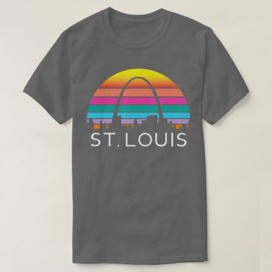 St Louis Missouri Gateway Arch Retro Mississippi R T-Shirt (Design vorne)