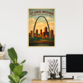 St. Louis Missouri Gateway Arch V03 Poster (Heimbüro)
