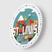St. Louis, Missouri Geometric Design Große Wanduhr (Winkel)