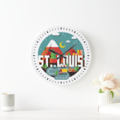 St. Louis, Missouri Geometric Design Große Wanduhr (Zuhause)