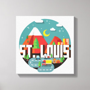 St. Louis, Missouri Geometric Design Leinwanddruck