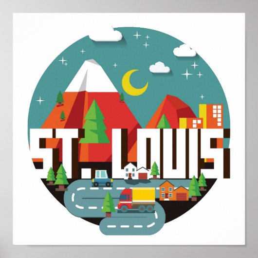 St. Louis, Missouri Geometric Design Poster (Vorne)