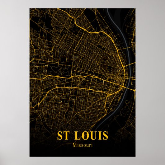 St Louis - Missouri Gold City Map Poster (Vorne)