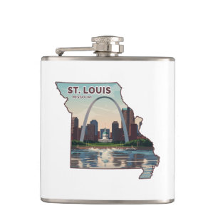 St. Louis Missouri Karte Flachmann