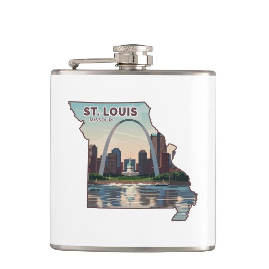St. Louis Missouri Karte Flachmann (Vorderseite)