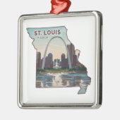 St. Louis Missouri Karte Ornament Aus Metall (Links)