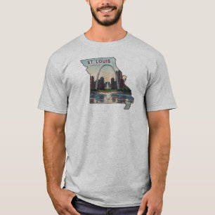 St. Louis Missouri Karte T-Shirt