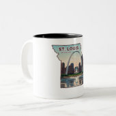 St. Louis Missouri Karte Zweifarbige Tasse (Vorderseite Links)
