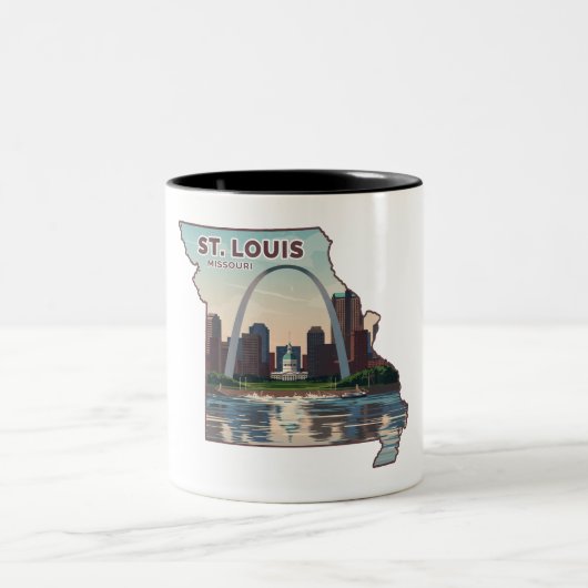 St. Louis Missouri Karte Zweifarbige Tasse (Mittel)