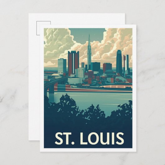 St Louis Missouri Kunst, Dichtung und Musik Postkarte (Vorne/Hinten)
