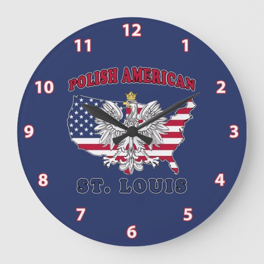St. Louis Missouri Polnisch Große Wanduhr (Vorderseite)