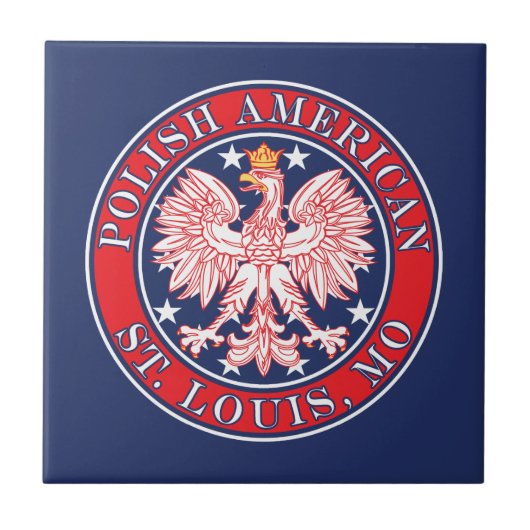 St. Louis Missouri Polnischer Adler Fliese (Vorderseite)
