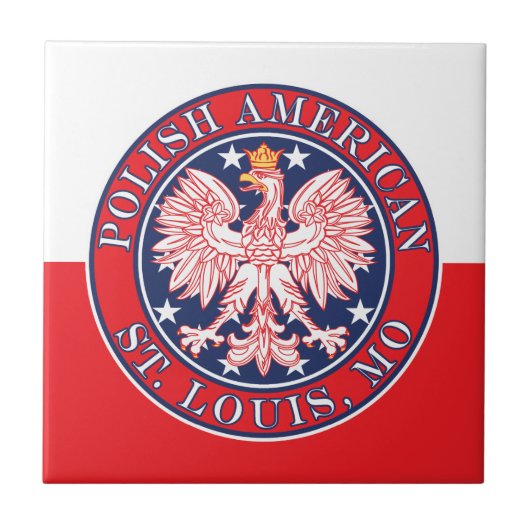St. Louis Missouri Polnischer Adler Fliese (Vorderseite)