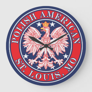 St. Louis Missouri Polnischer Adler Große Wanduhr