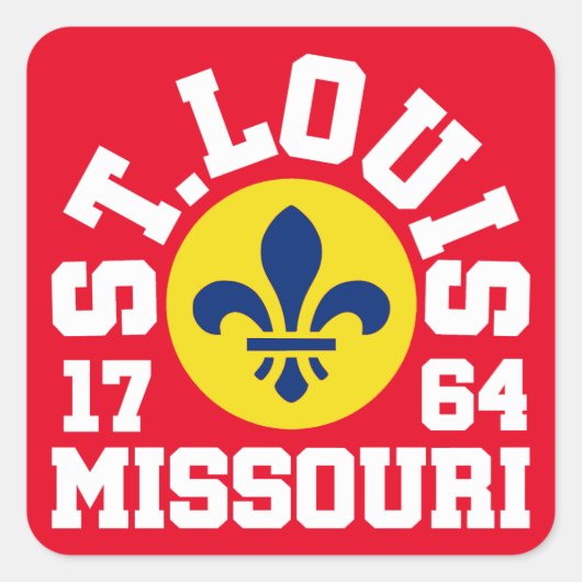 St. Louis, Missouri Quadratischer Aufkleber (Vorderseite)