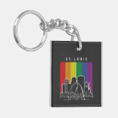 St. Louis Missouri Rainbow Flag LGBTQAI Pride Schlüsselanhänger (Vorderseite links)