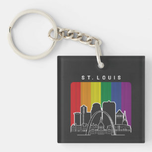 St. Louis Missouri Rainbow Flag LGBTQAI Pride Schlüsselanhänger