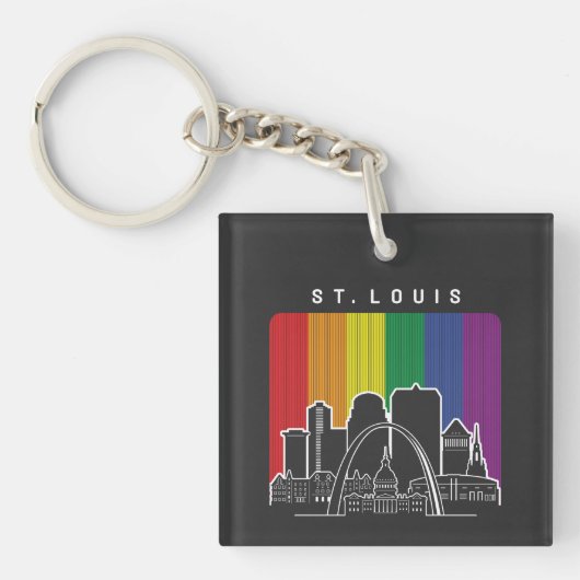 St. Louis Missouri Rainbow Flag LGBTQAI Pride Schlüsselanhänger (Vorderseite)