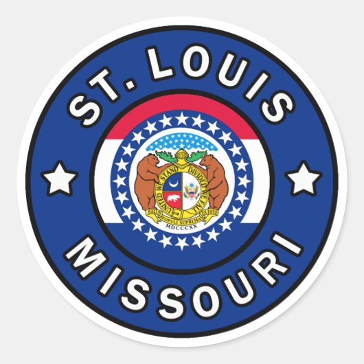 St. Louis Missouri Runder Aufkleber (Vorderseite)